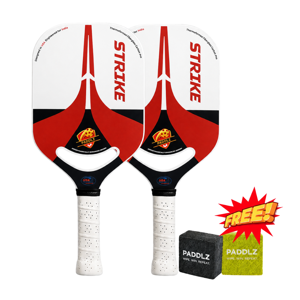 Strike Pickleball Paddle | Raw T700 Carbon Fiber Combo | Free 2 Erasers Included
